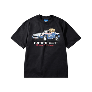 Market Ultimate Rally Driver Bear T-Shirt Washed Black - Living Legend