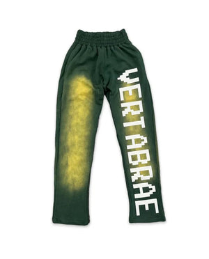 VERTABRAE STRAIGHT SWEATPANTS "WASHED GREEN/WHITE" - Living Legend