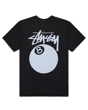 Stussy 8 Ball Pigment Dyed Black Tee - Living Legend