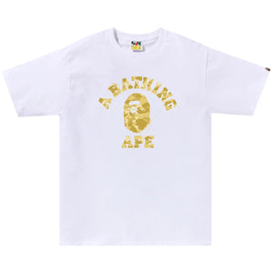BAPE Color Camo College T-shirt in White x Yellow