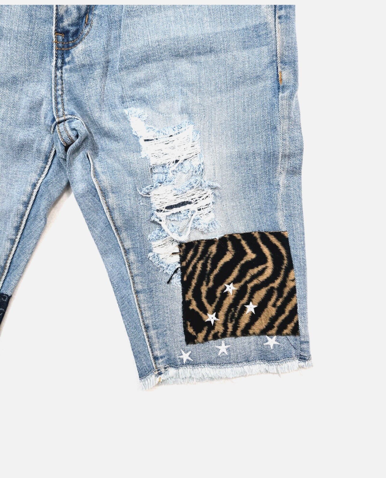 Embellish Men's Shorts Rips Patchwork - Living Legend