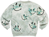 Market Smiley Shibori Dye Crewneck Sweatshirt 'Green' - Living Legend