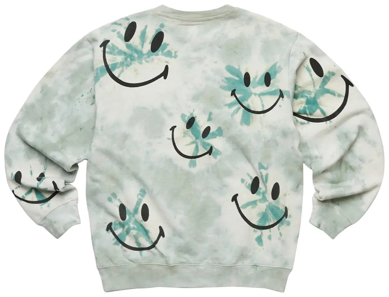 Market Smiley Shibori Dye Crewneck Sweatshirt 'Green' - Living Legend