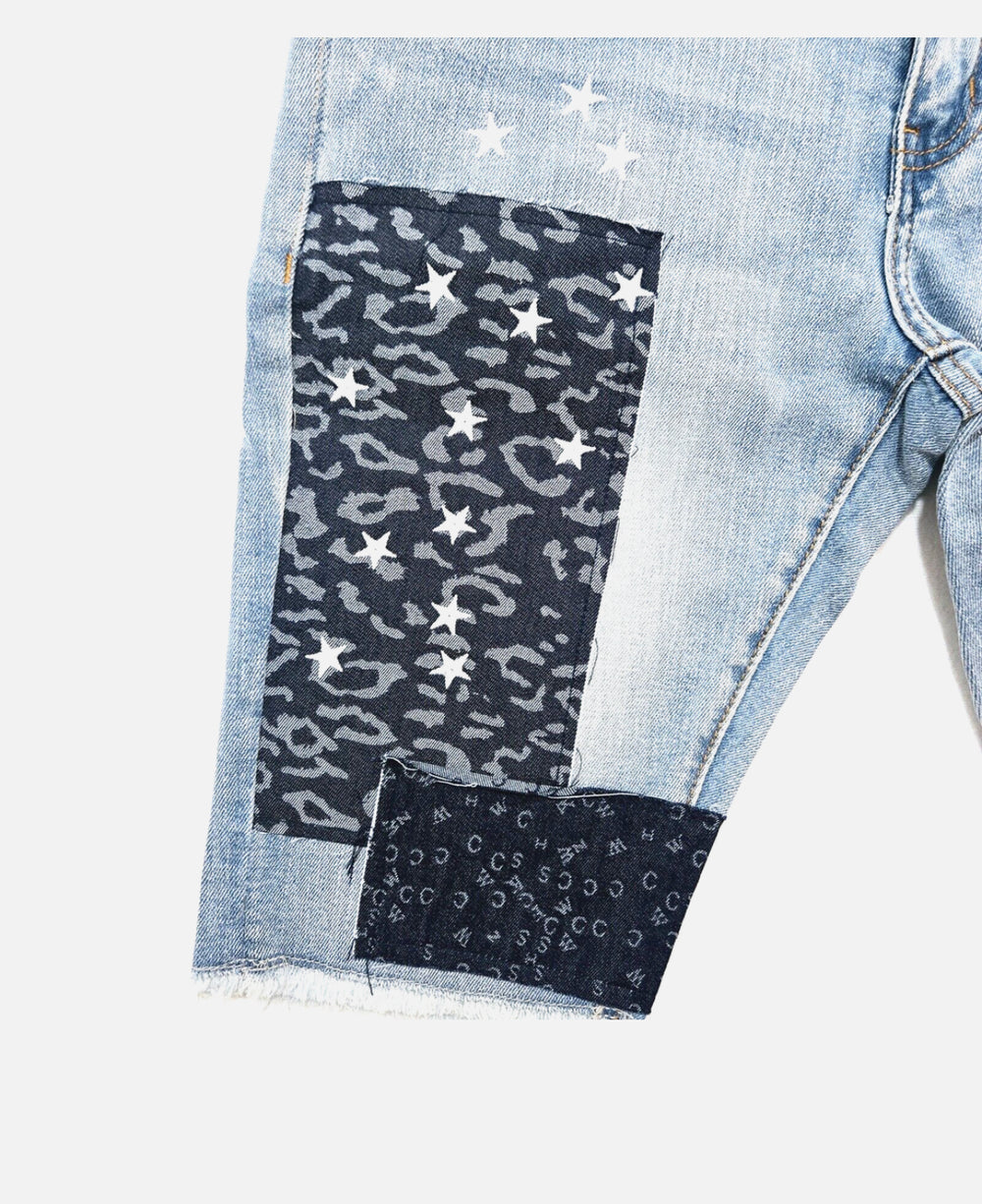 Embellish Men's Shorts Rips Patchwork - Living Legend