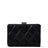 Kate Spade Carey Quilted Leather Medium Compact Bifold Wallet Black