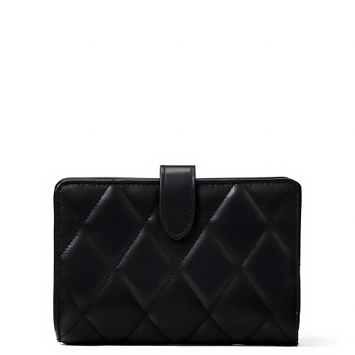 Kate Spade Carey Quilted Leather Medium Compact Bifold Wallet Black
