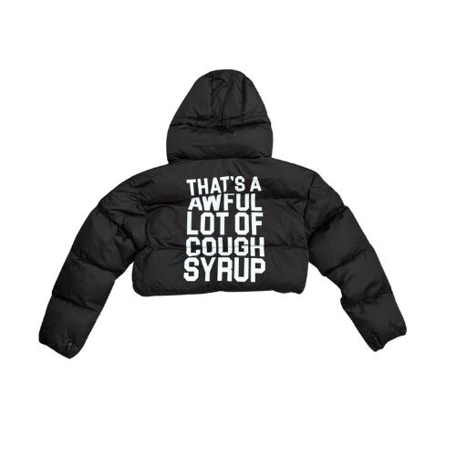 A Awful Lot Of Cough Syrup Cropped Puff Jacket - Living Legend