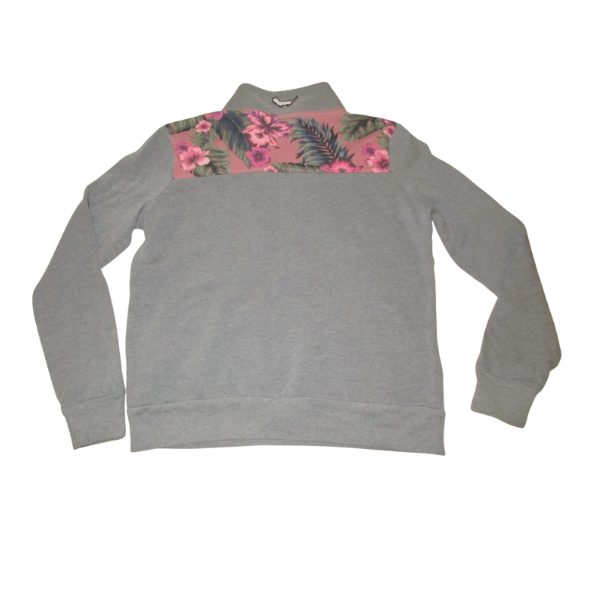 Victoria’s Secret PINK Floral Quarter Zip Pullover Gray