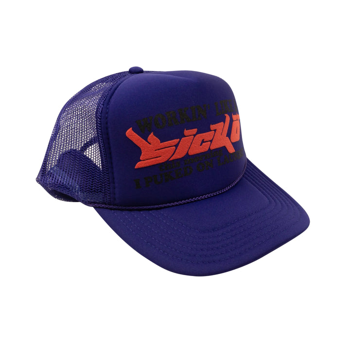 SICKO "Working Like A Sicko" Trucker Cap Hat Size SNAP BACK - Living Legend