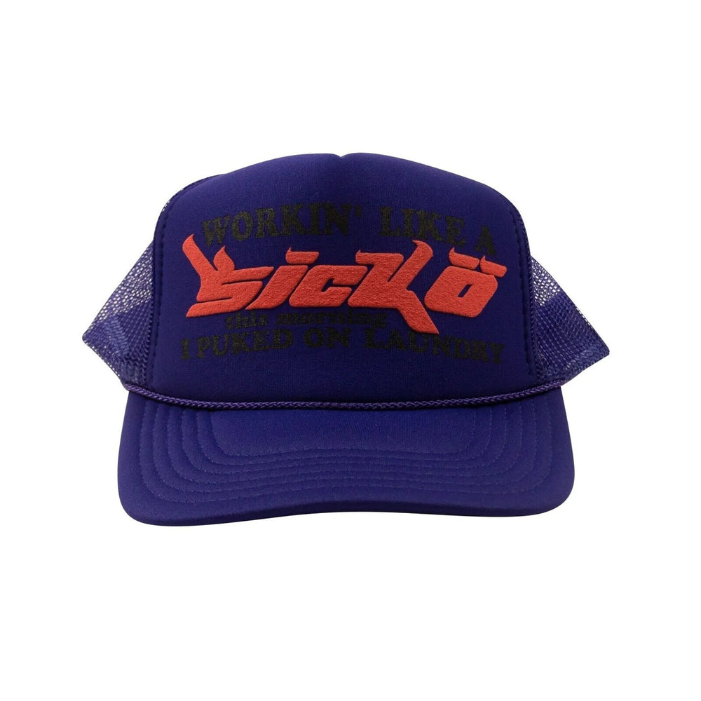 SICKO "Working Like A Sicko" Trucker Cap Hat Size SNAP BACK - Living Legend