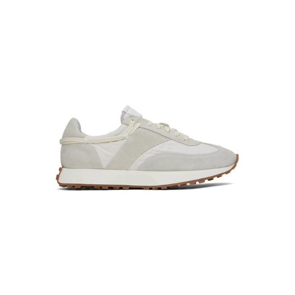 Rhude White Gray Runner Sneakers Men's Suede Canvas Low Top Shoes