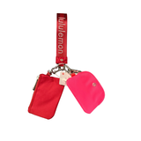 Lululemon Dual Pouch Wristlet Burgundy Hot Pink Keychain Wallet Coin Pouch