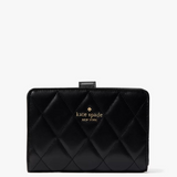 Kate Spade Carey Quilted Leather Medium Compact Bifold Wallet Black