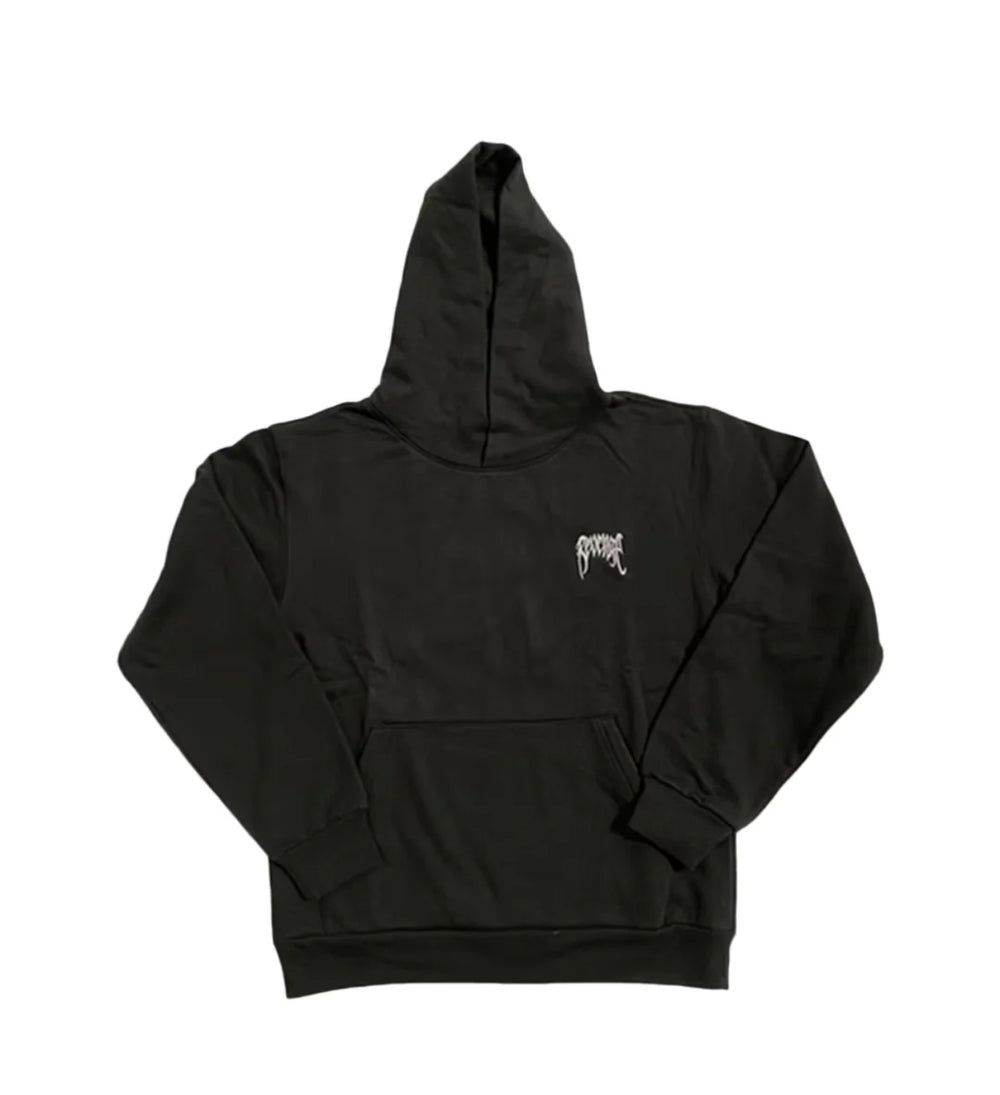 Revenge Basic Embroidered Classic Logo Hoodie Black - Living Legend