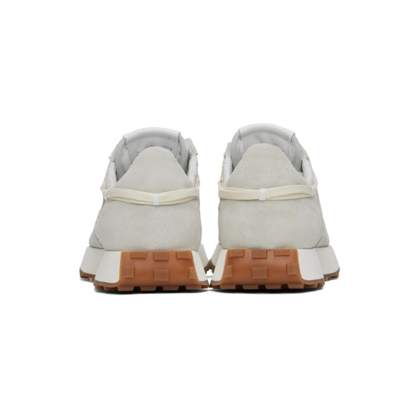 Rhude White Gray Runner Sneakers Men's Suede Canvas Low Top Shoes