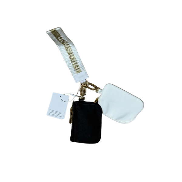Lululemon Dual Pouch Wristlet White/Black/Gold