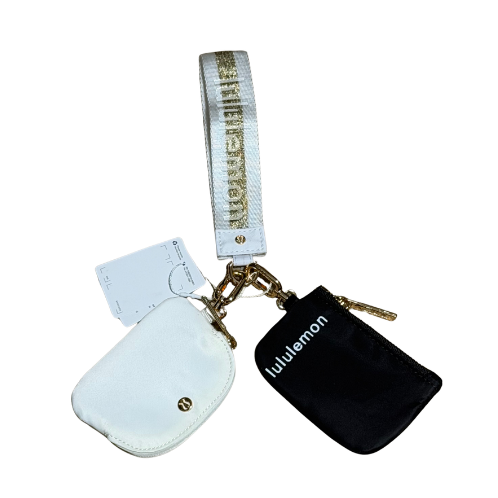 Lululemon Dual Pouch Wristlet White/Black/Gold