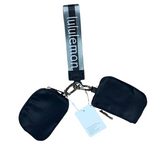 Lululemon Dual Pouch Wristlet Black Silver Grey Strap