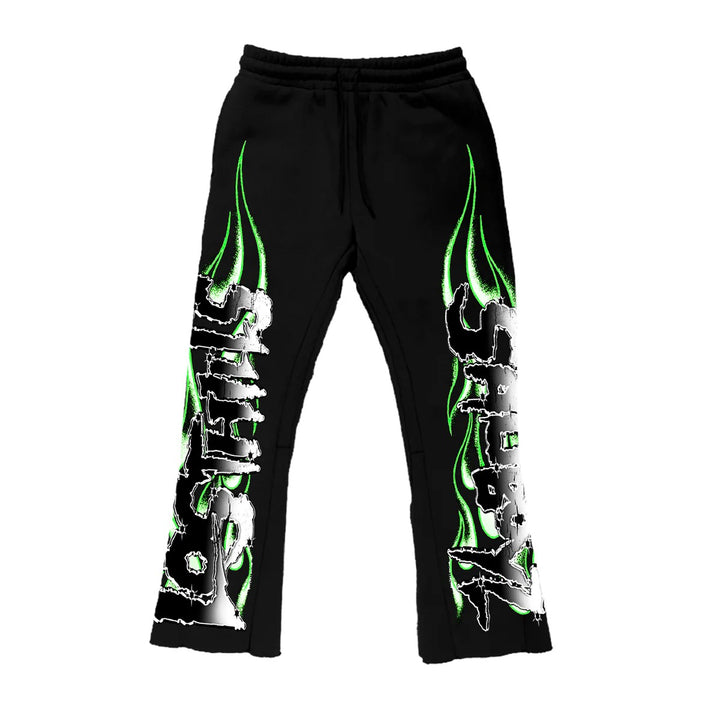 Lost In The Hills “Black Lime Green Joggers” - Living Legend