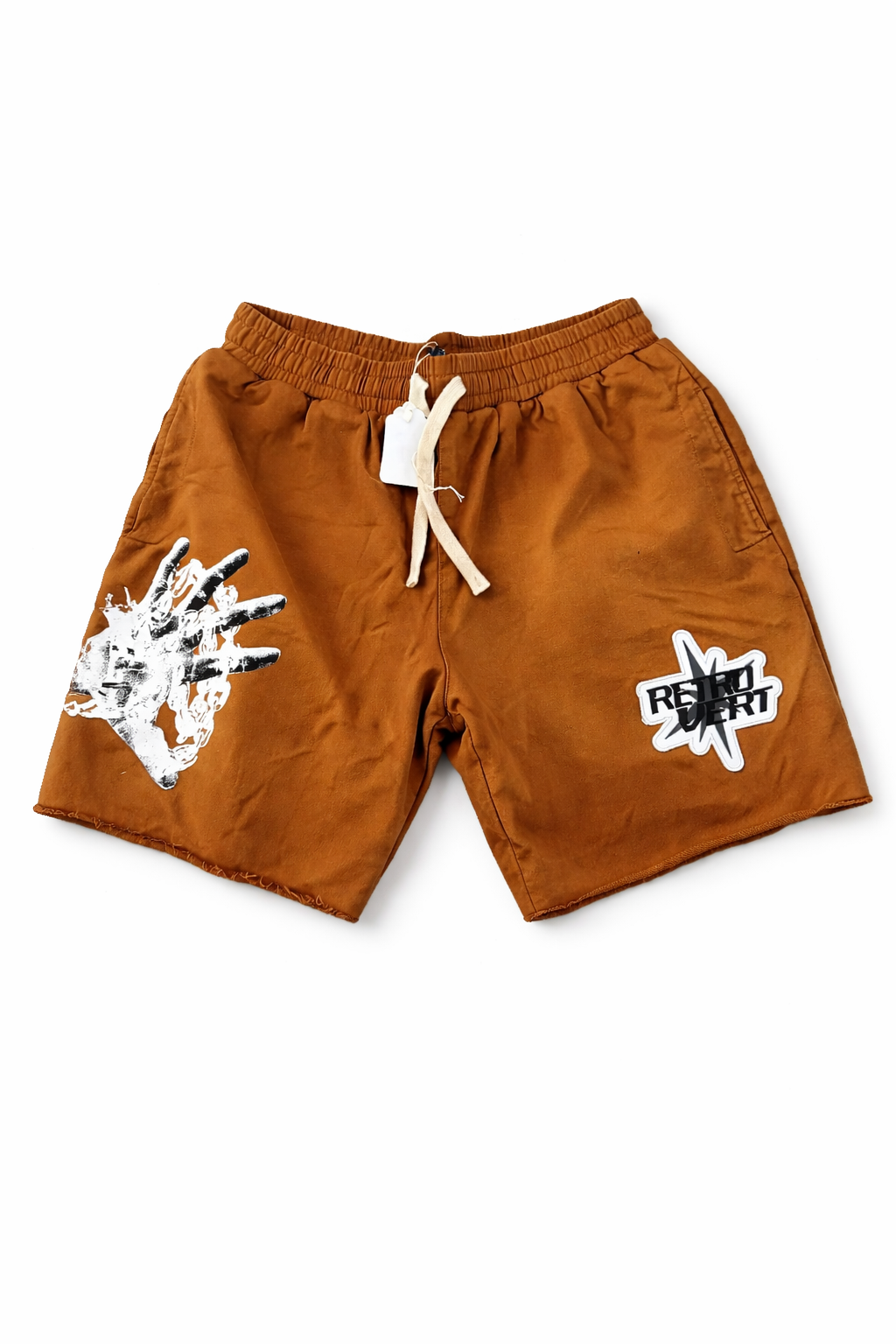 Retrovert Spiked Hands Shorts Brown