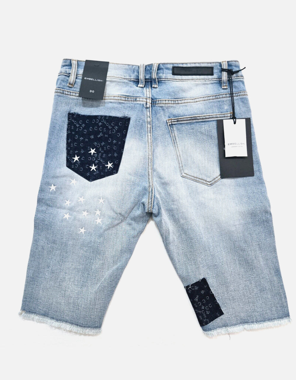 Embellish Men's Shorts Rips Patchwork - Living Legend