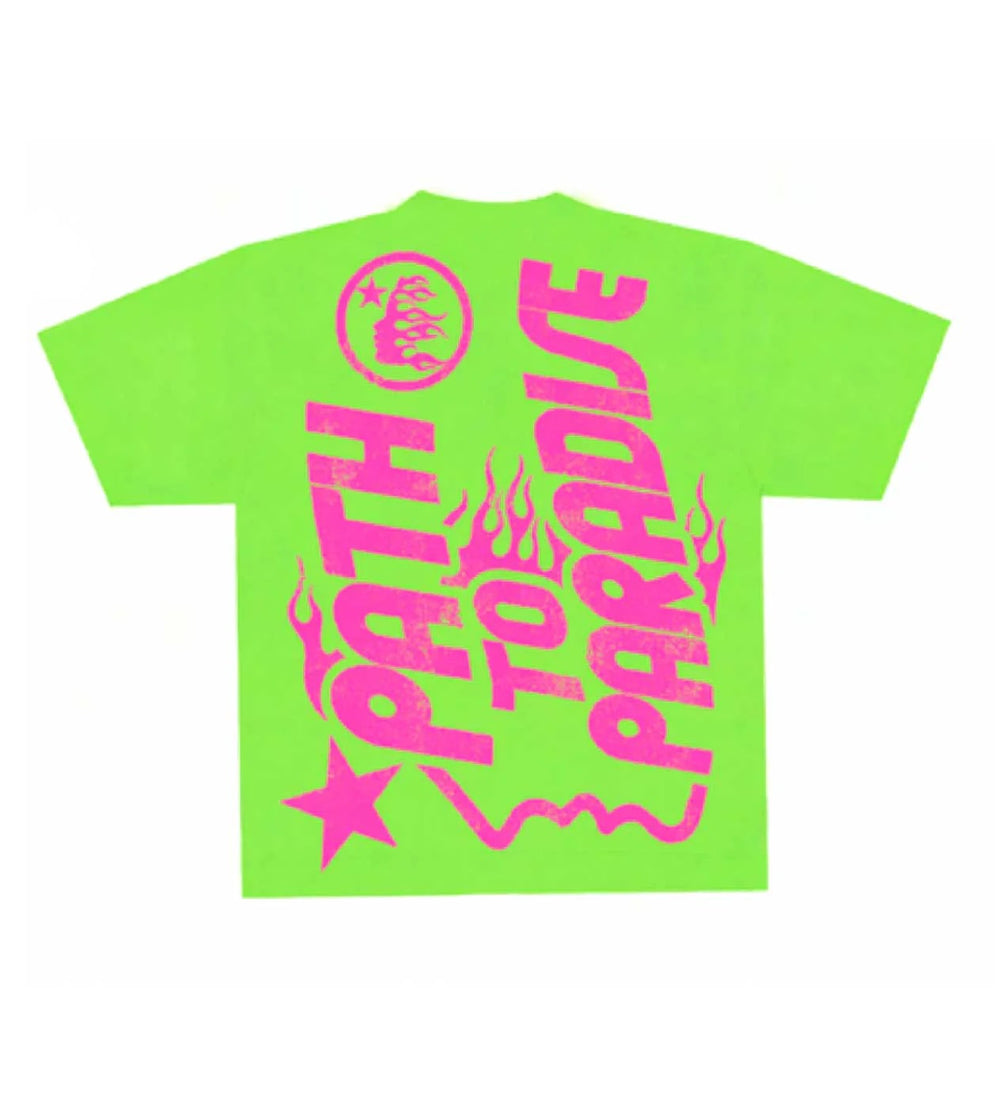 Hellstar Studios Jesus Emblem Lime Neon Green Tee - Living Legend