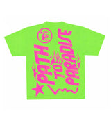 Hellstar Studios Jesus Emblem Lime Neon Green Tee - Living Legend