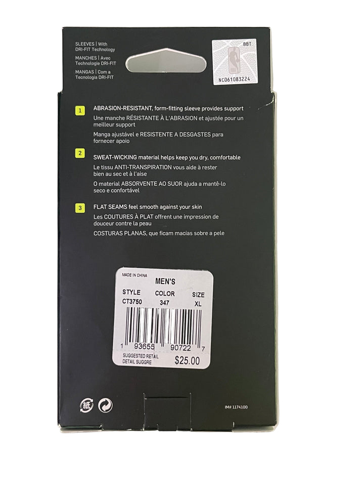 Nike Basketball NBA Elite Sleeves Dri-Fit Style CT3750 GREEN Size XL