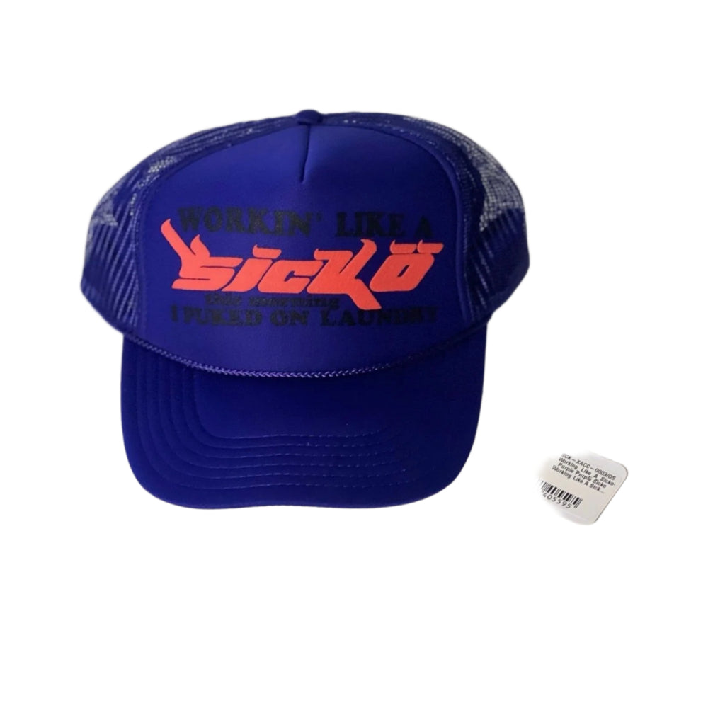 SICKO "Working Like A Sicko" Trucker Cap Hat Size SNAP BACK - Living Legend