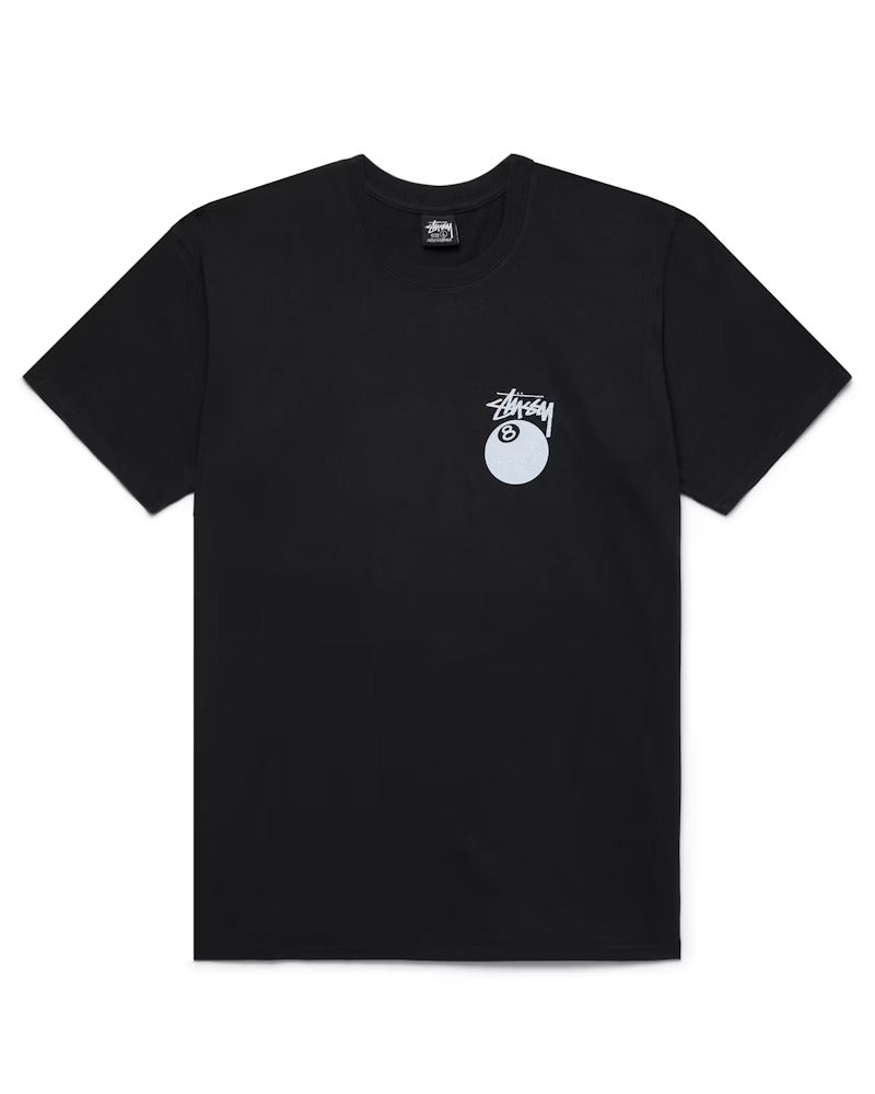 Stussy 8 Ball Pigment Dyed Black Tee - Living Legend