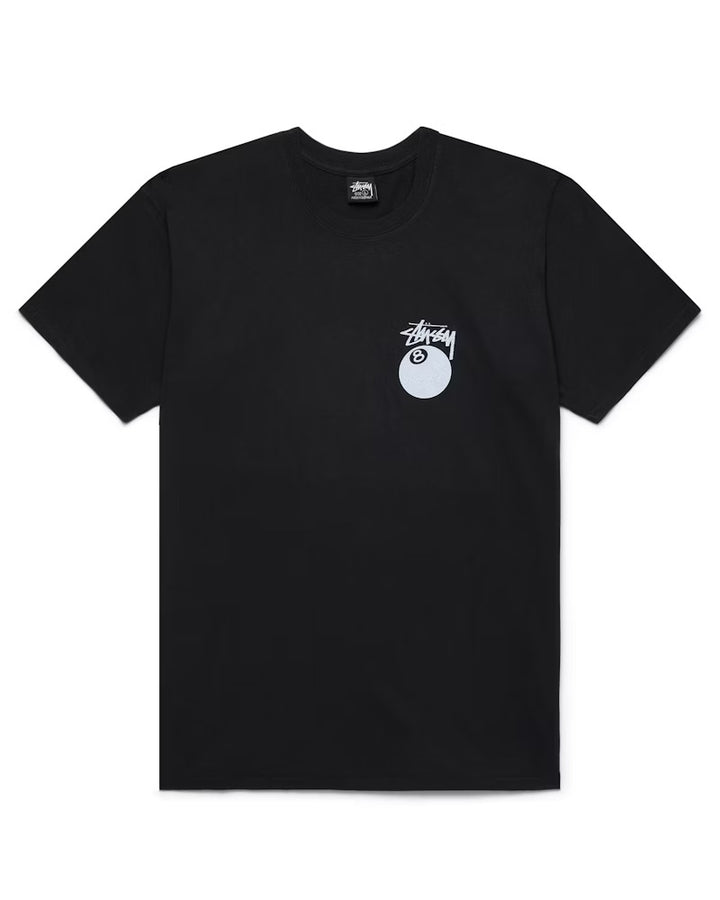 Stussy 8 Ball Pigment Dyed Black Tee - Living Legend