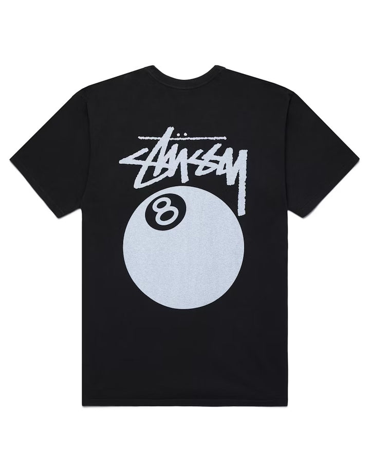 Stussy 8 Ball Pigment Dyed Black Tee - Living Legend