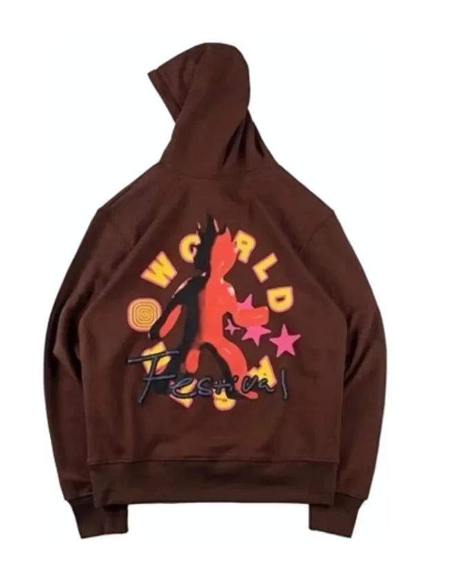 Travis Scott Astrofest Flame Guy Hoodie Brown - Living Legend