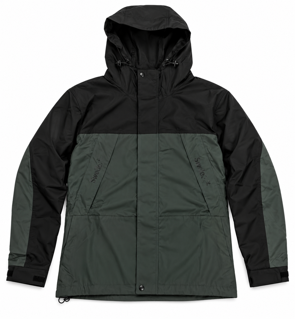 SINCLAIR Two Tone Hooded Jacket Men's Large Black Grey Zip Up Streetwear NWT