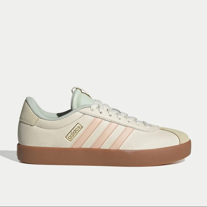 Adidas VL Court 3.0 Shoes - Wonder White/Powder Coral/Linen Green - Living Legend