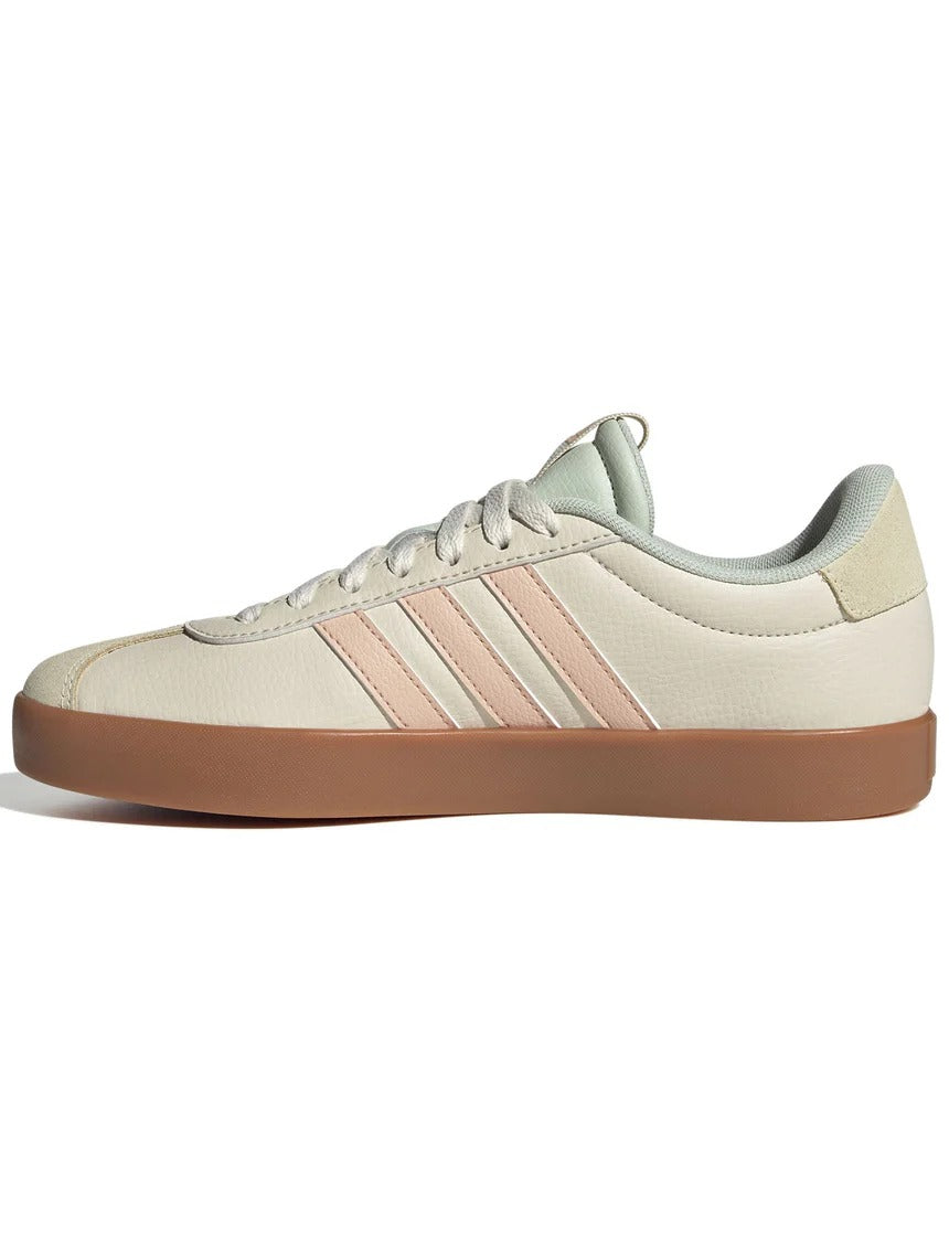 Adidas VL Court 3.0 Shoes - Wonder White/Powder Coral/Linen Green - Living Legend