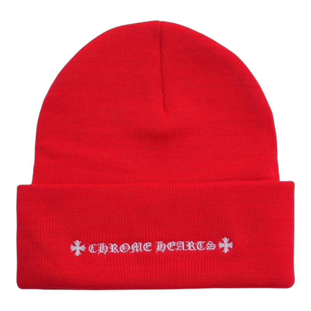 Chrome Hearts Embroidered CH Logo Beanie Red