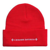 Chrome Hearts Embroidered CH Logo Beanie Red