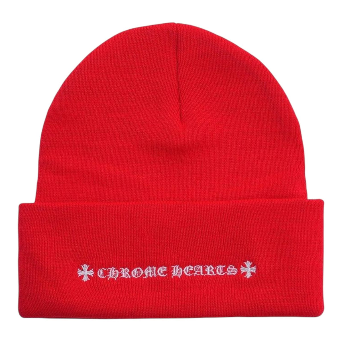 Chrome Hearts Embroidered CH Logo Beanie Red