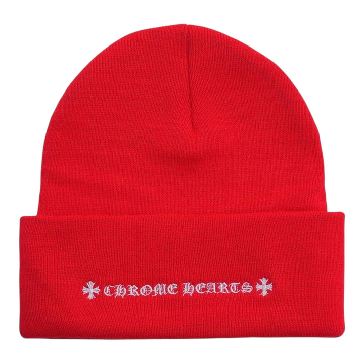 Chrome Hearts Embroidered CH Logo Beanie Red