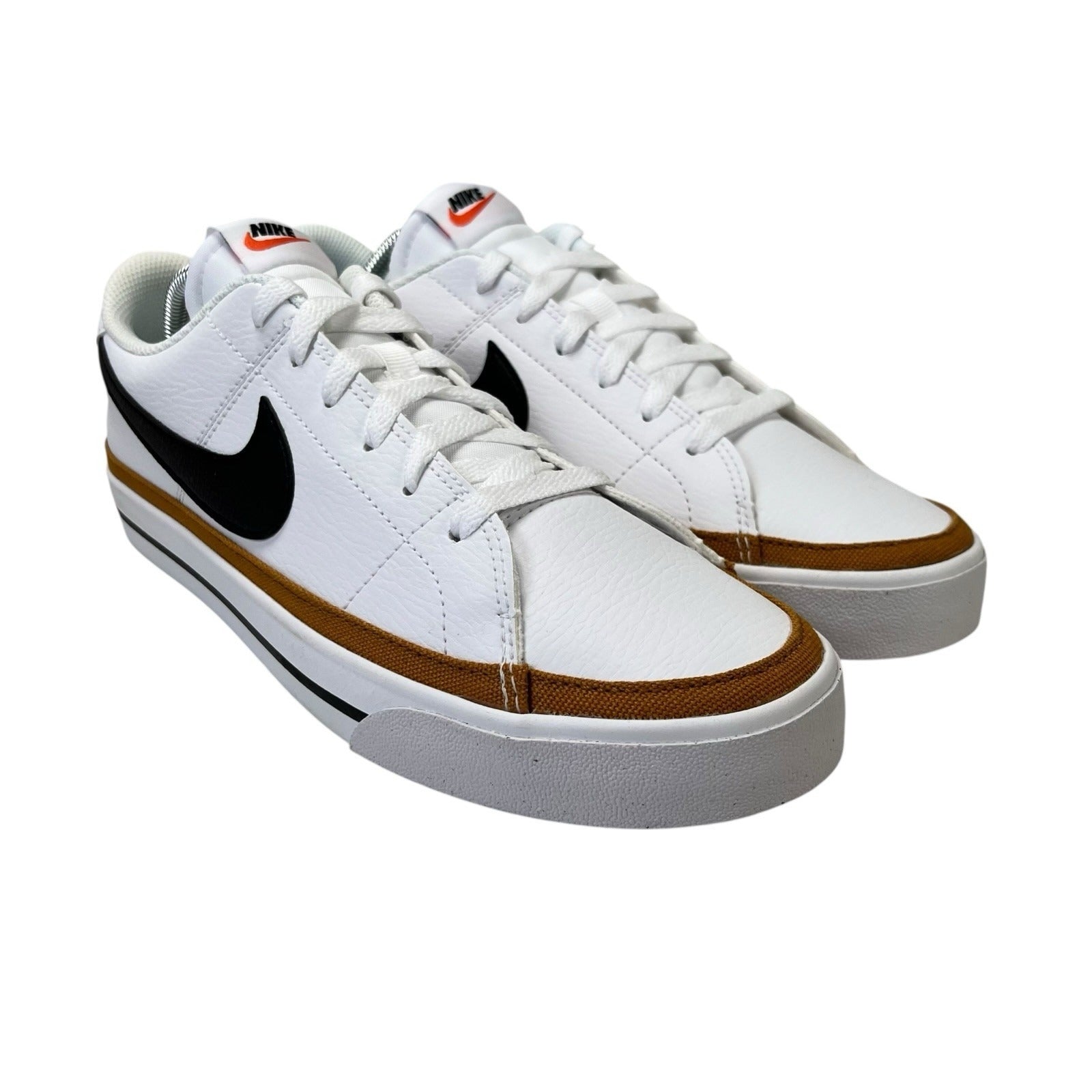 Nike Court Legacy DH3162-100 White Black Desert Ochre Sneakers Mens Size 9