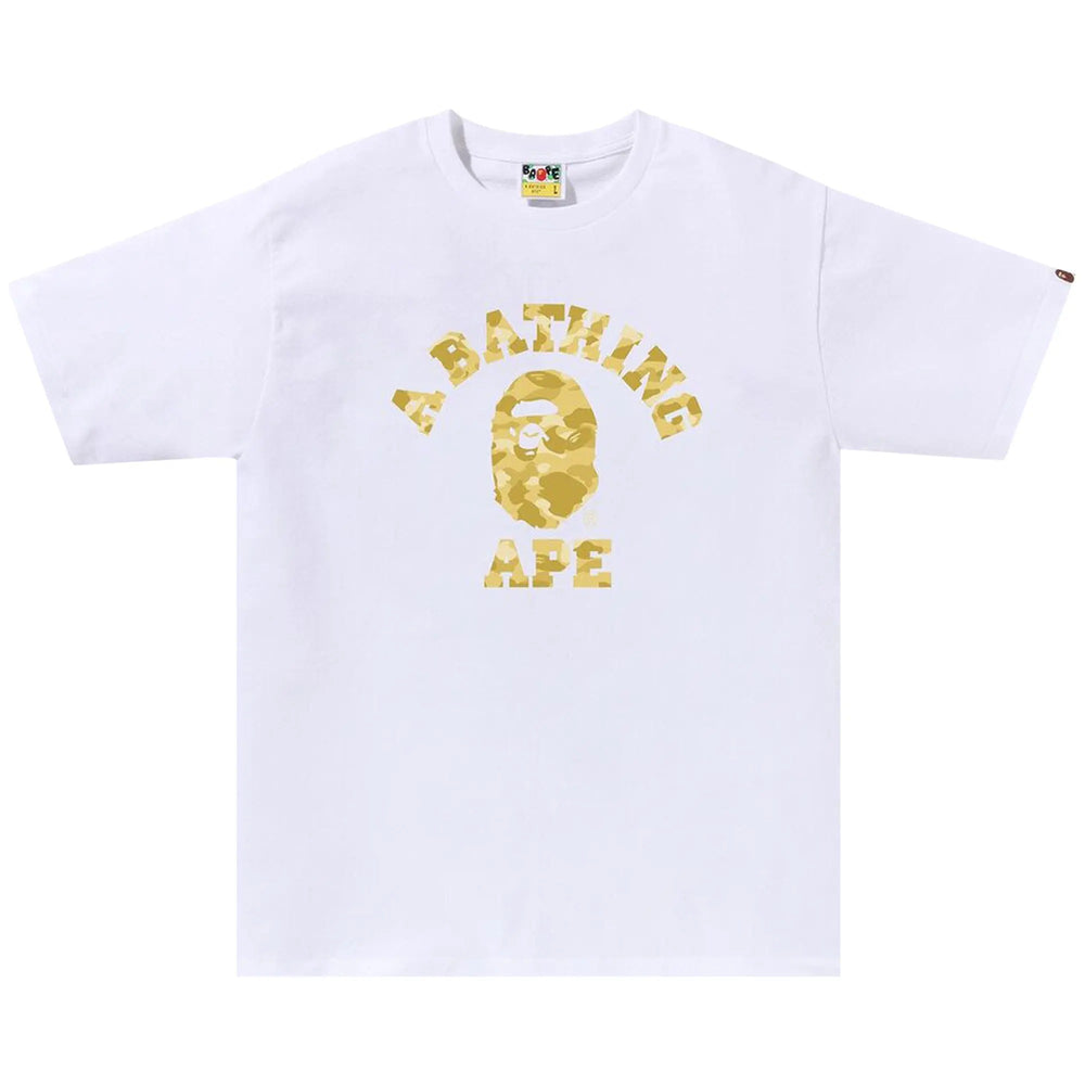 BAPE Color Camo College T-shirt in White x Yellow