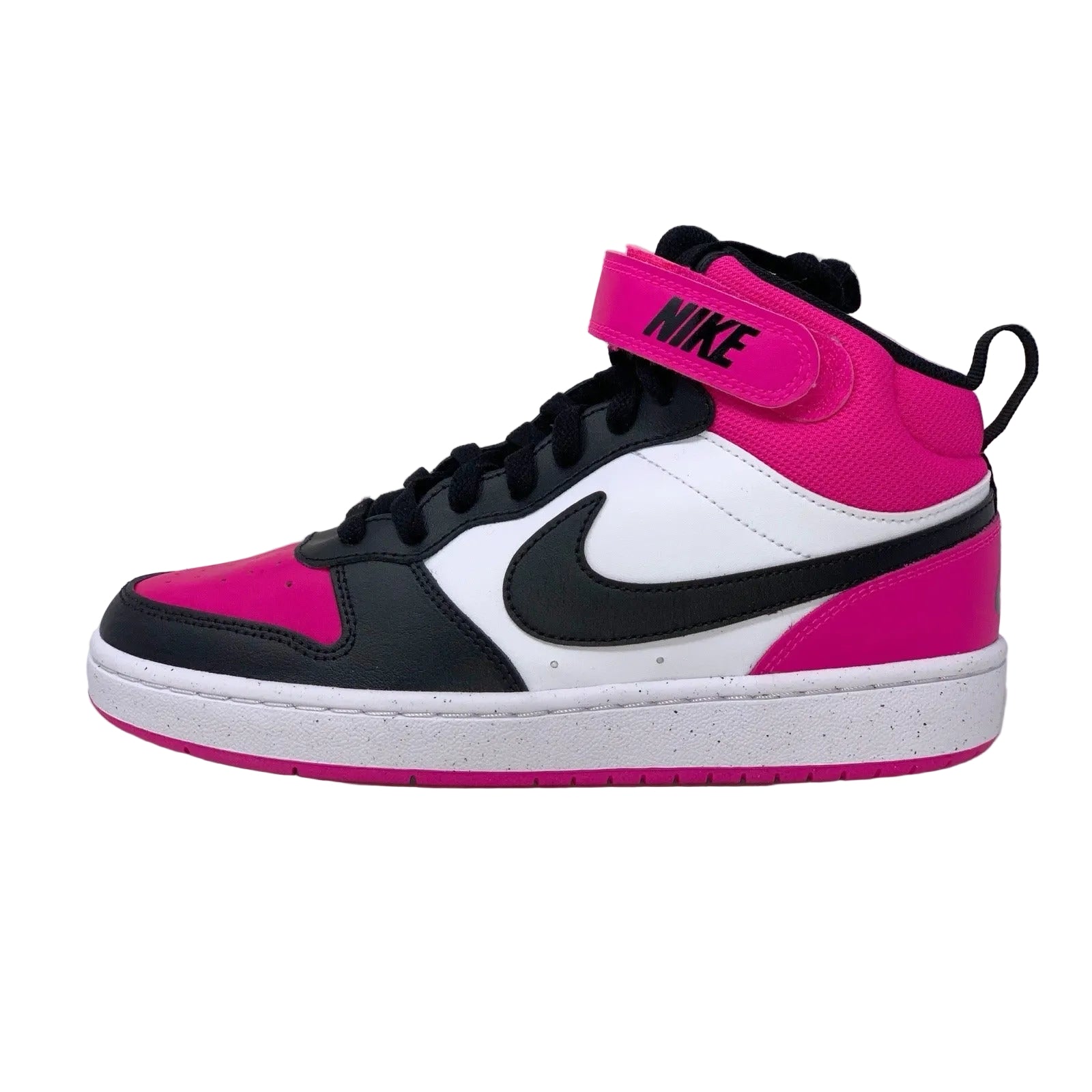 Nike Court Borough Mid 2 Black Pink Sneakers Size 5Y HV0933-100