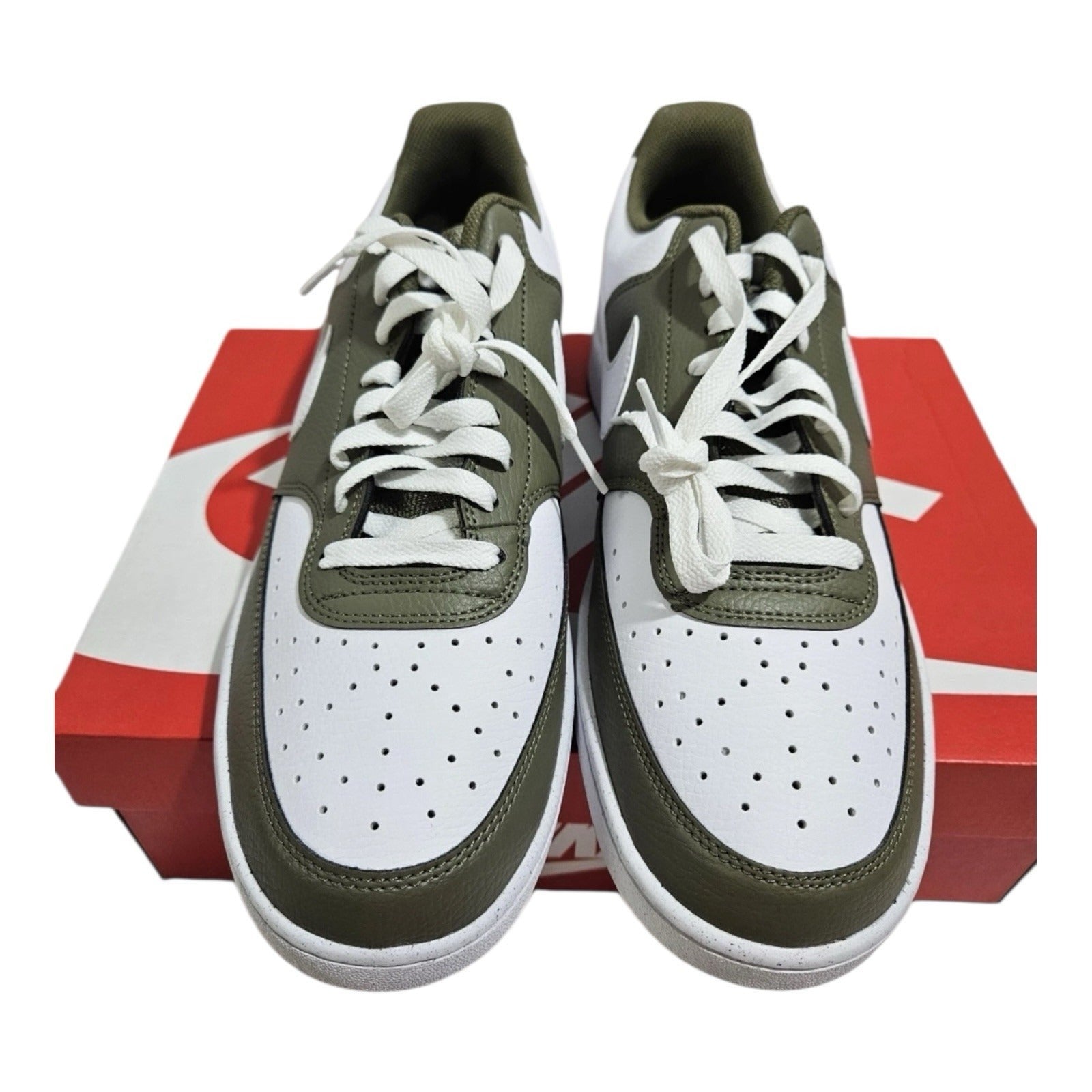 Nike Court Vision Lo Shoes Medium Olive White HM9862 201 Men’s Size 12