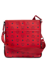 MCM Aren Logo Crossbody Bag Candy Red