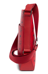 MCM Aren Logo Crossbody Bag Candy Red