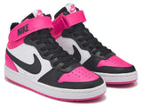 Nike Court Borough Mid 2 Black Pink Sneakers Size 5Y HV0933-100