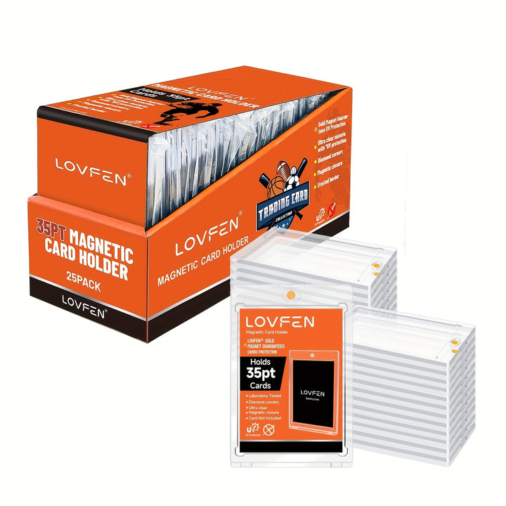 LOVFEN 25ct 35pt Magnetic Card Holders One-Touch Trading Card Protectors