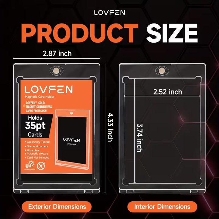 LOVFEN 25ct 35pt Magnetic Card Holders One-Touch Trading Card Protectors