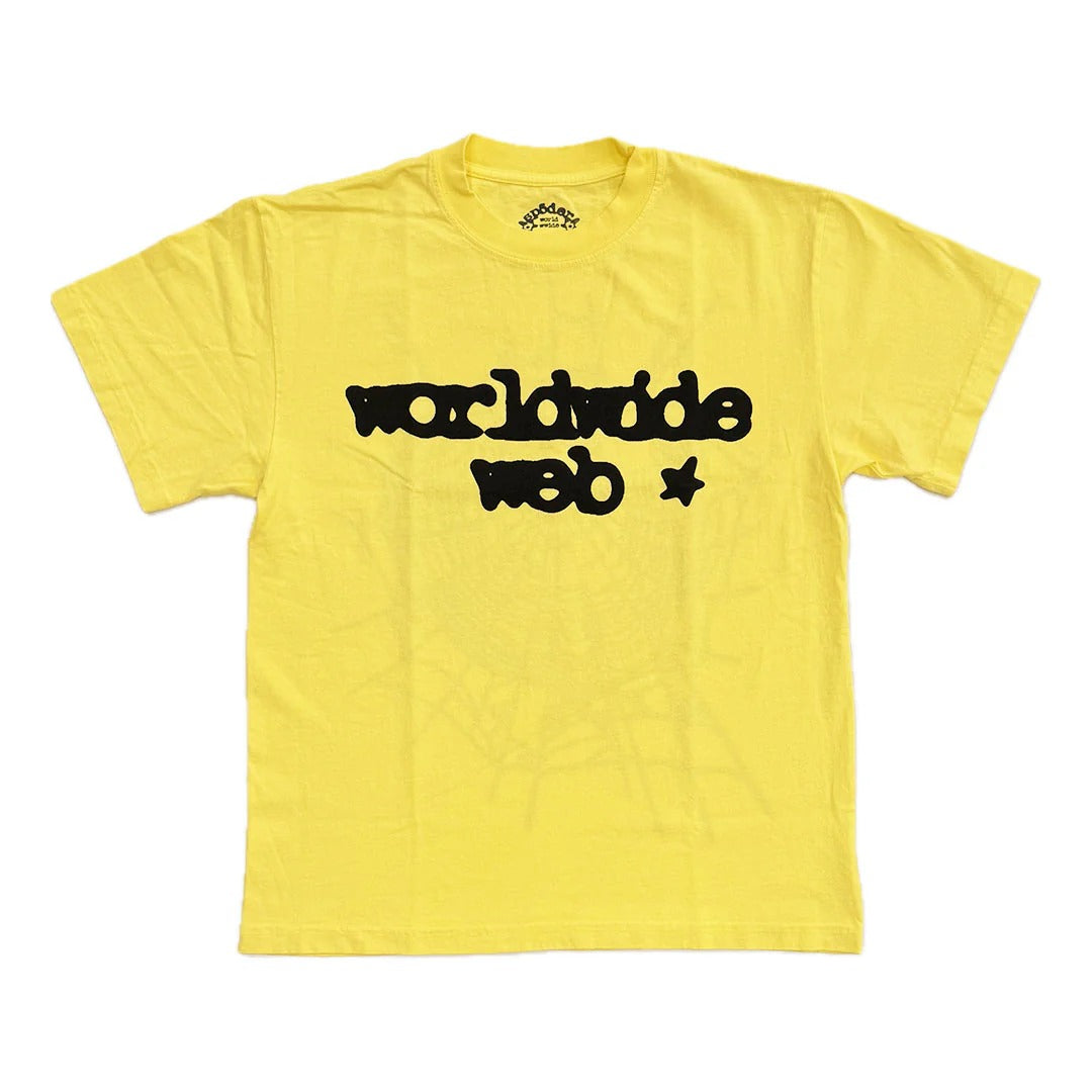 Sp5der Worldwide Web Yellow Tee - Living Legend